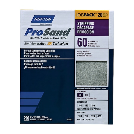 Norton Abrasives Norton ProSand 11 in. L X 9 in. W 60 Grit Aluminum Oxide Sandpaper 20 pk 7660768175